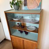 Vaisselier vitrine meuble de rangement vintage pieds compas