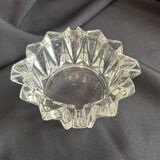 Art deco ashtray in old vintage molded glass glass pocket emptier