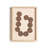 Abstract painting on paper, illustration B350, signed Eawy