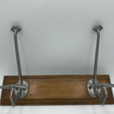 Wall coat rack with 2 hooks on wood