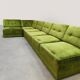 Midcentury modular sofa vintage 'Green velvet spirit'