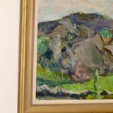 Original Early Century Swedish Oil On Canvas Painting" Abstract Landscape " by Gertrud de Val