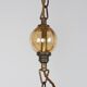 Vintage Murano 5-Arm Ribbed Topaz Glass Chandelier Pendant Lamp