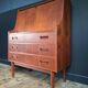 Secrétaire danois Gunnar Nielsen, enfilade scandinave, bureau vintage