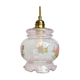 Vintage pink glass hand lamp with flower motifs