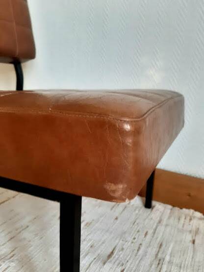 Three 1960 leatherette chairs