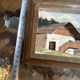 Vintage Carved and Painted Wooden Alpine Plaque 15 / 22 cm