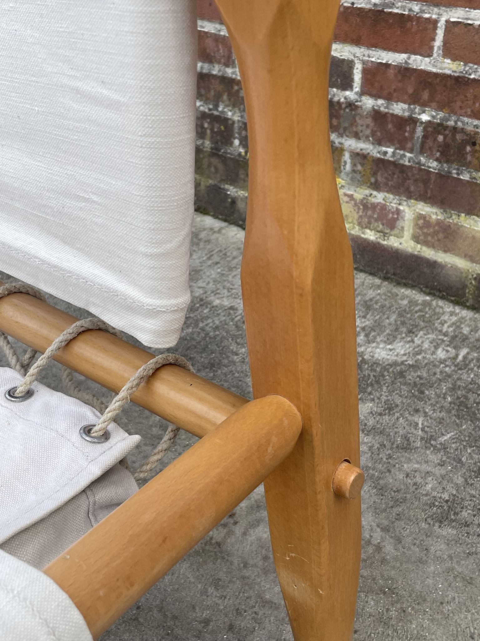 Fauteuil safari vintage 1960 Danemark avec toile design minimaliste