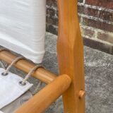 Fauteuil safari vintage 1960 Danemark avec toile design minimaliste