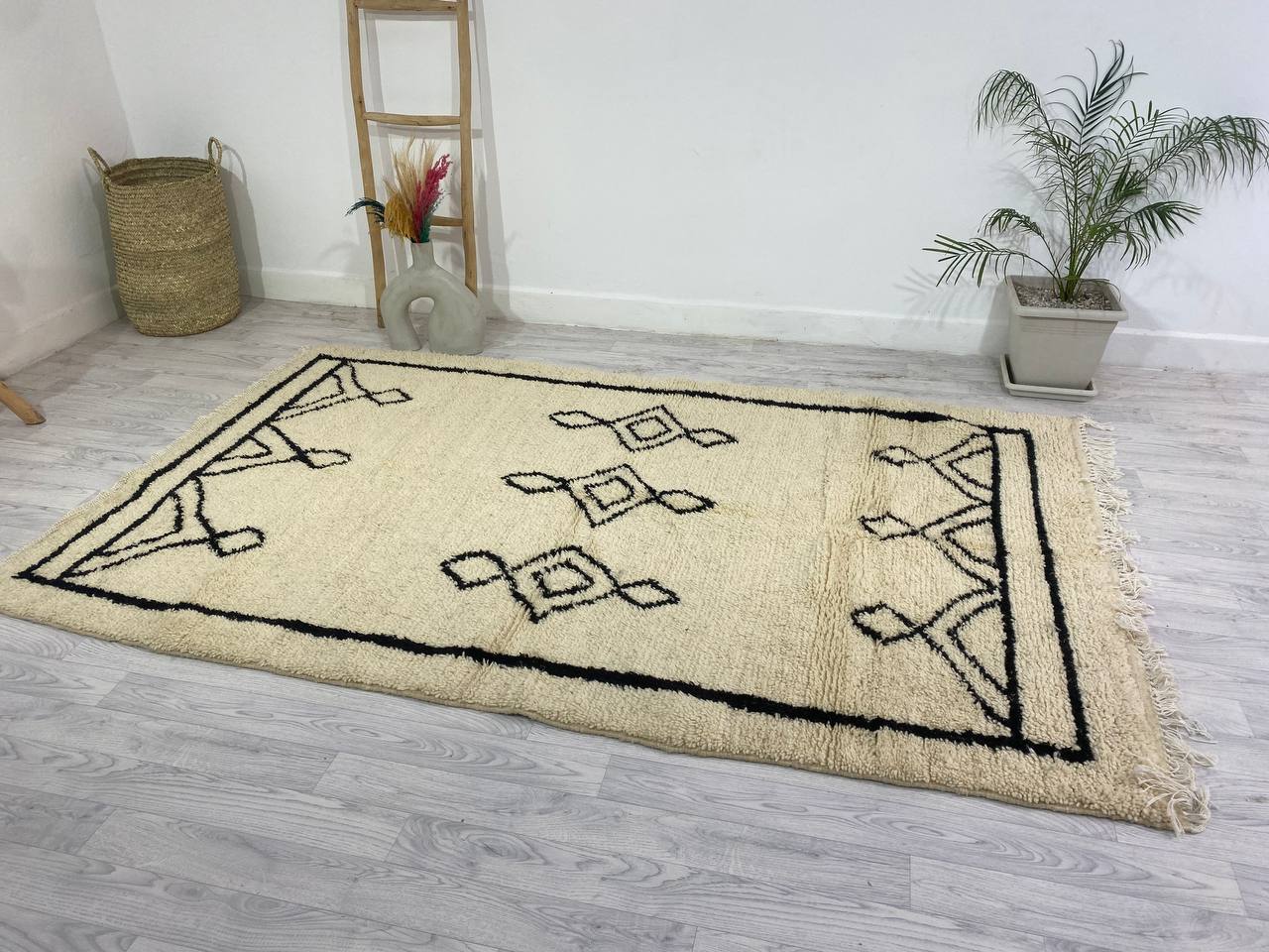 Handmade Moroccan Berber carpet 252 x 155 CM