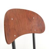 High-quality restored mid-century teak / tubular steel chair / Danish industrial design / 1960s / 1970s