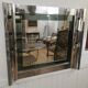 Bright artist's box mirror in chrome metal