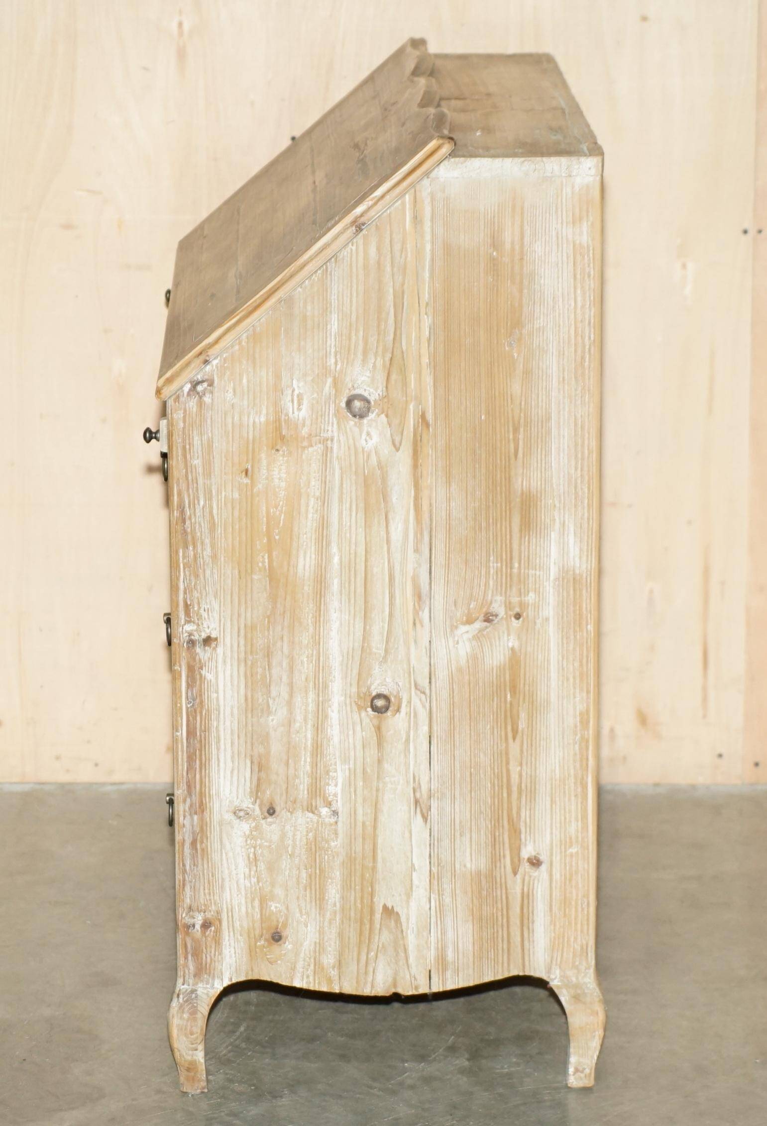 Rustic Swedish pine drop-leaf desk