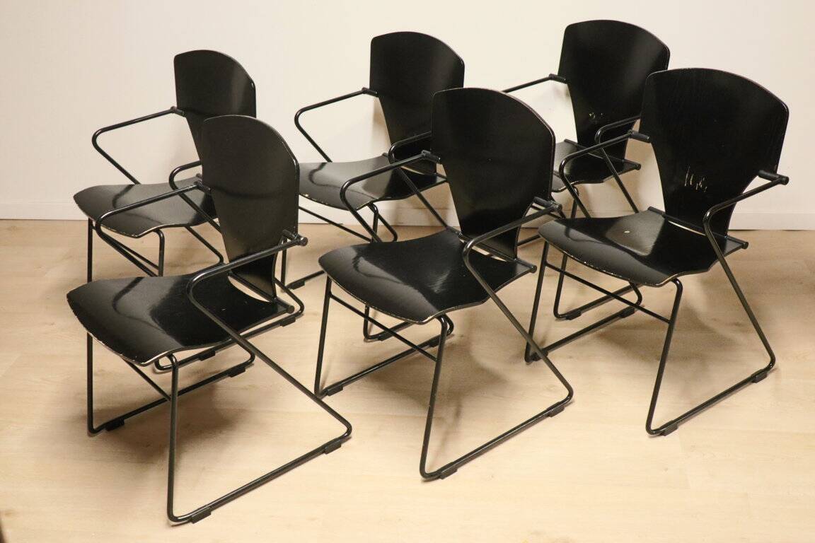 Série de 6 chaises EGOA 300 par Josep Mora - 1980