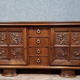 Charles Dudouyt style design: solid oak sideboard circa 1940