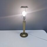 Old table lamp in solid brass with a bakelite socket and shade holder.