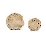 Travertine figures porcupine and fish, Fratelli Mannelli, Italy 1970s