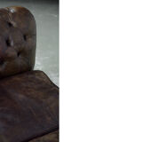 Antique brown leather chesterfield sofa, 1920s