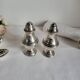 Salt and Pepper Shaker Set in Silver-Plated Metal