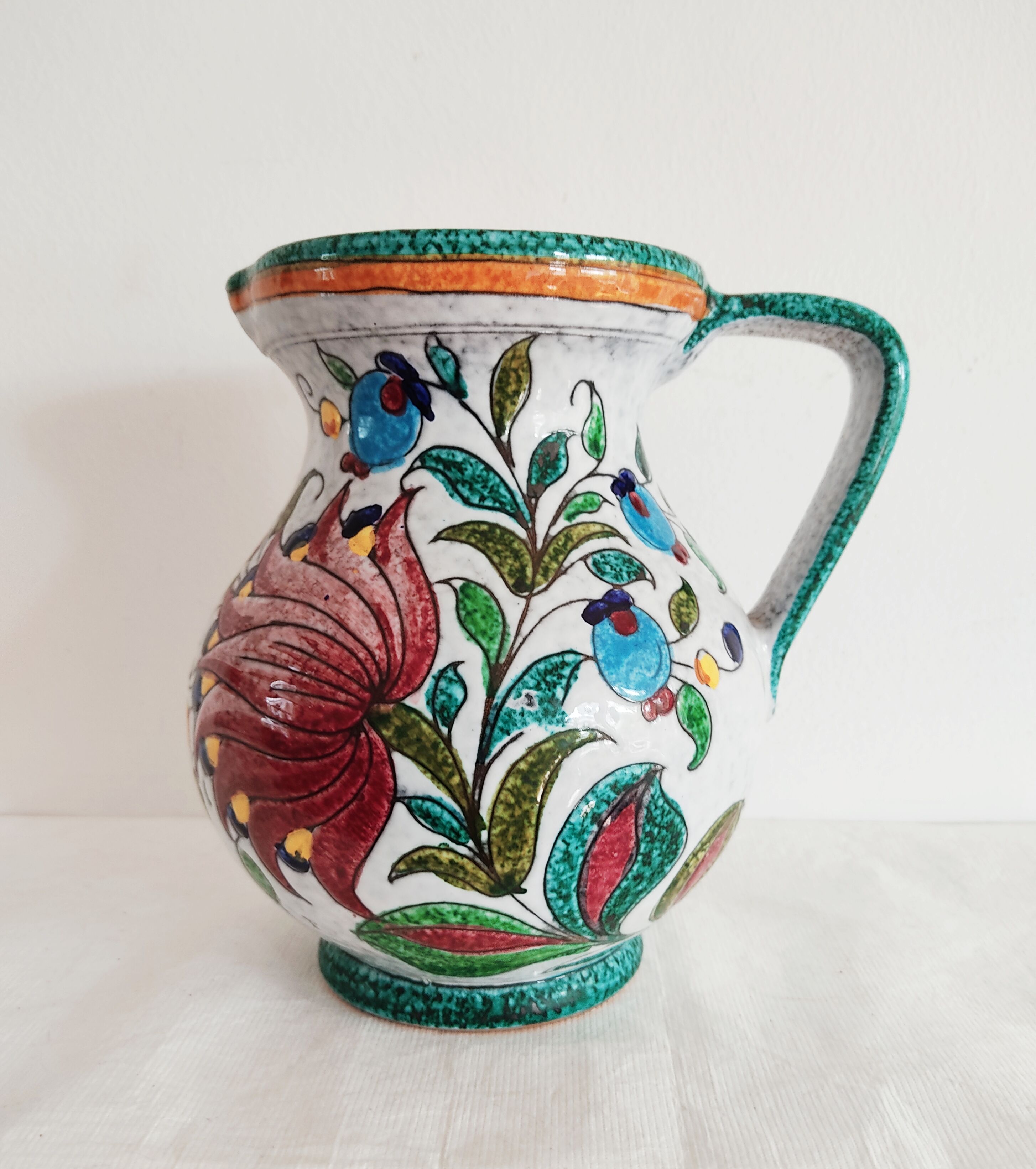 Italian jug in Longwy style