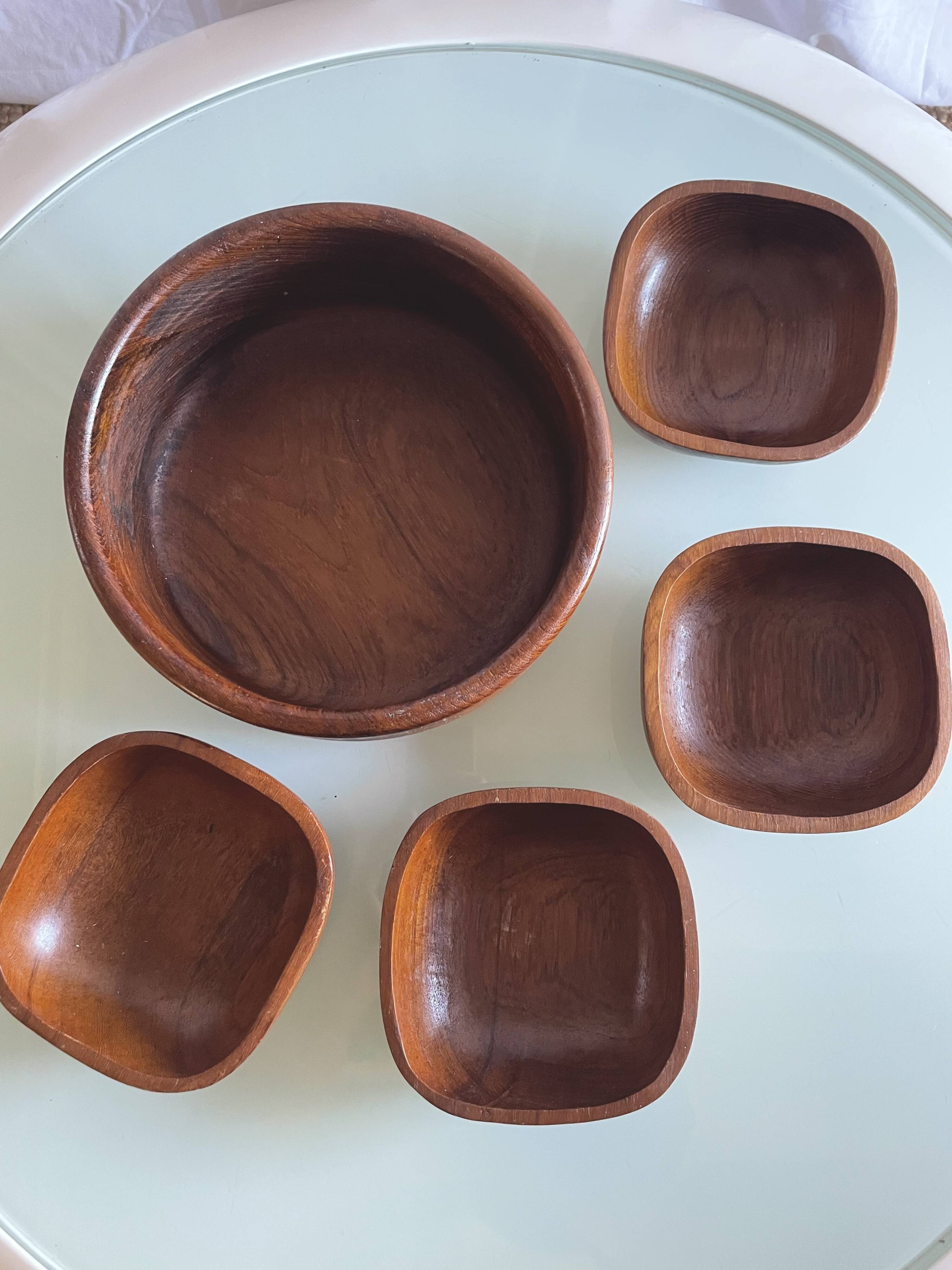 Scandinavian vintage teak tableware