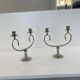 Silver Plated Pair Double Swan Candelabra Candleholders Sculptural 1970s