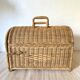 Rattan cat transport basket
