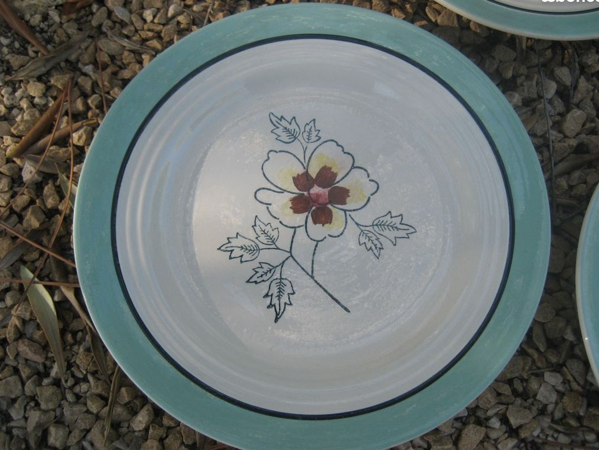 Set de 5 assiettes Ceranord St Amand modèle Eglantine