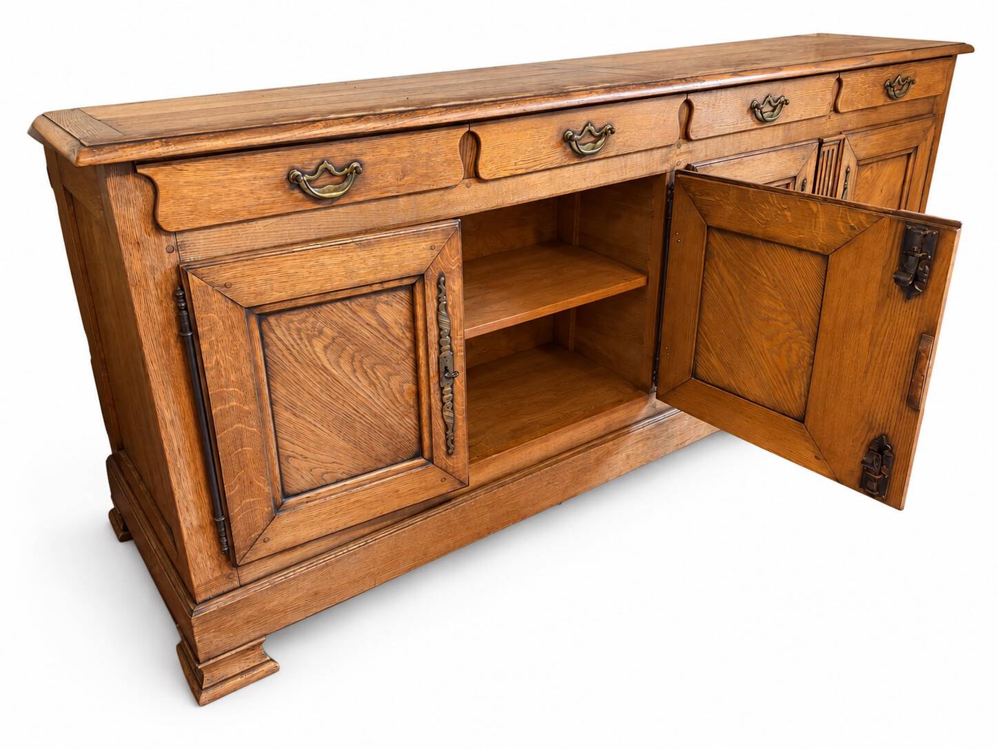 Large oak sideboard, 4 doors and 4 drawers – 233 cm