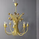 Vintage metal flower chandelier, 1980s