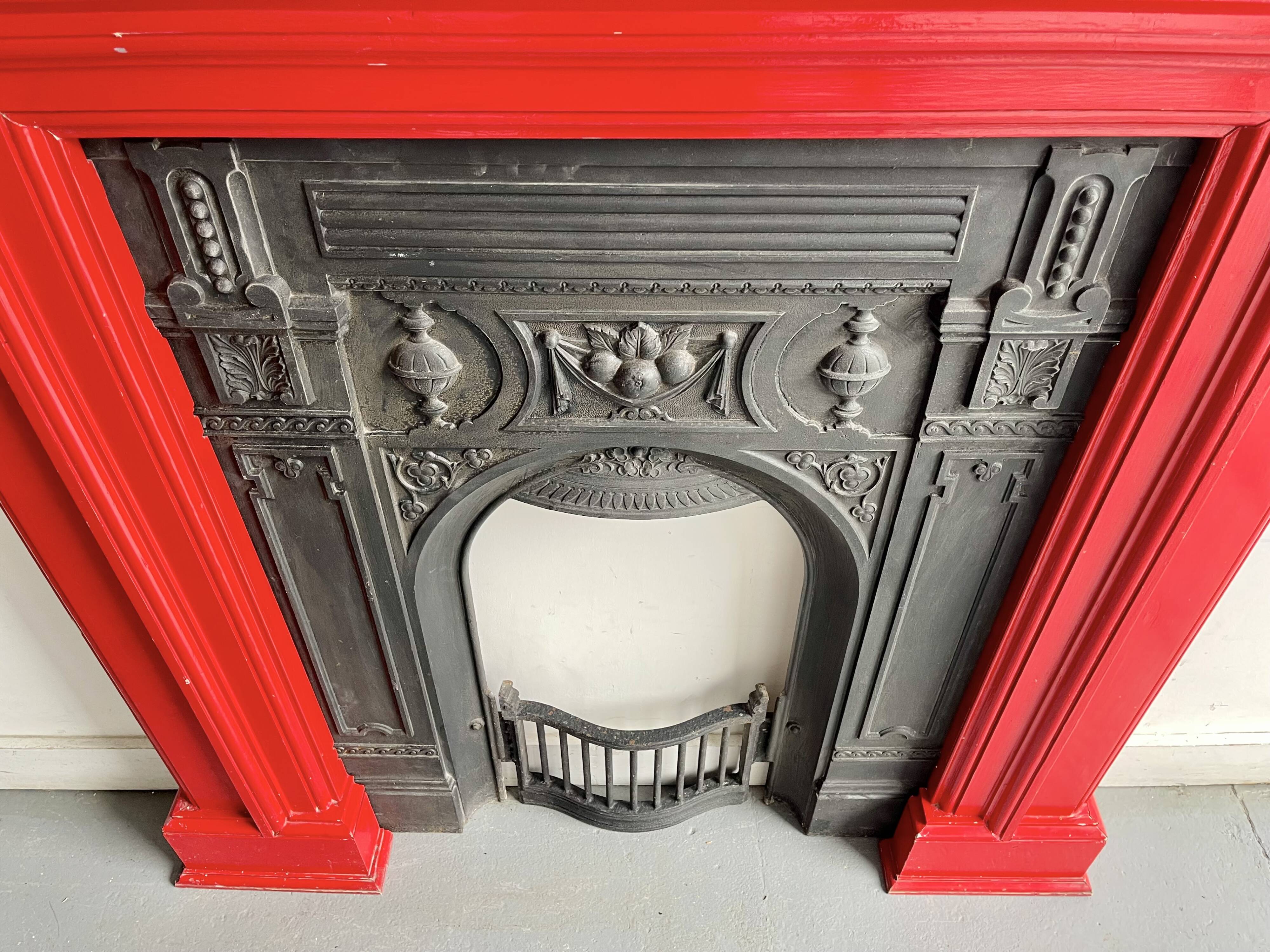 Cast Iron Fireplace with Wooden Surround