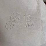 Damask cotton tea towels monogram LP.