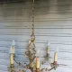 Antique cage chandelier in bronze, 6 lights, Louis XV style, in working condition, 4.8 kg.