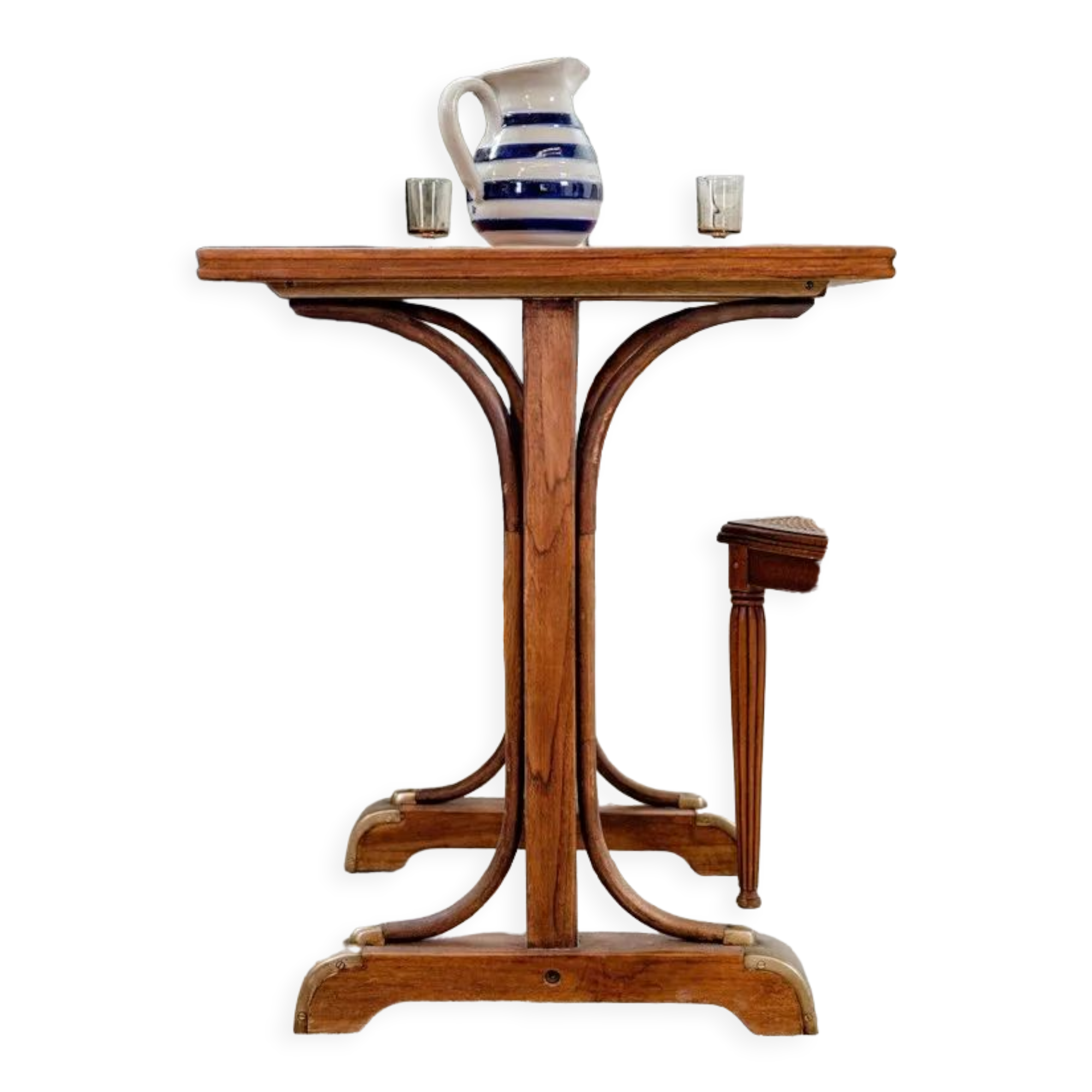 Curved wood bistro table