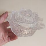 Cabbage candy box in molded crystal signed Portieux