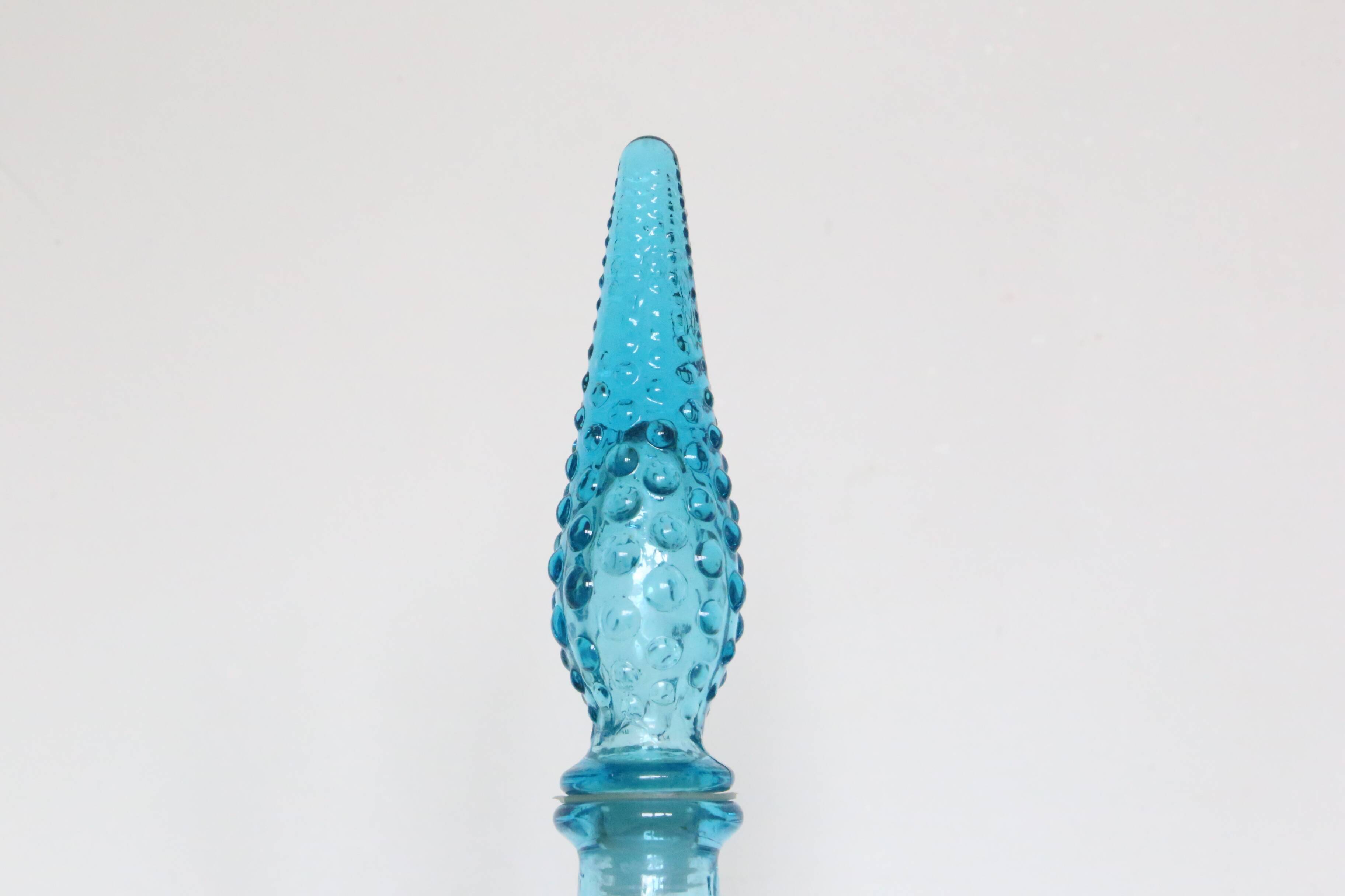 Empoli carafe, made in Italy, blue, vintage 60s