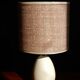 Table lamp in wool tweed and foot in cream color wood