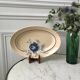 oval dish blue flowers Saint-Amand 30s-40s