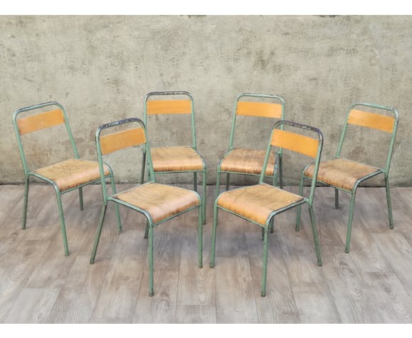 Set of 6 chairs school Stella