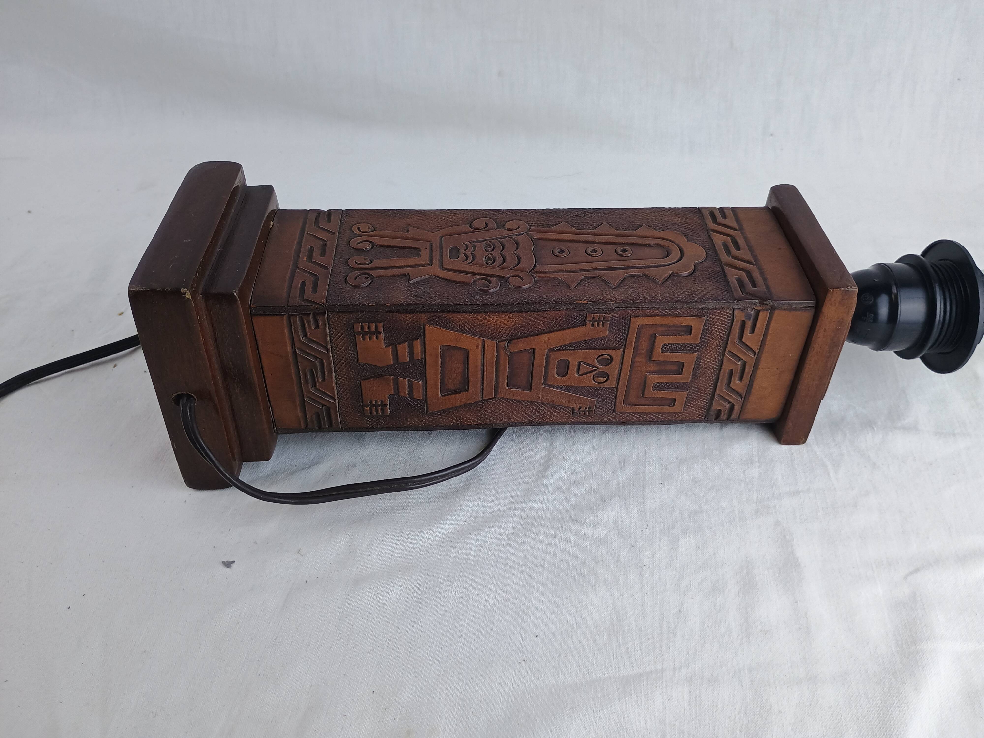 Angel L. Pazmino leather totem lamp 1960s Style Furniture