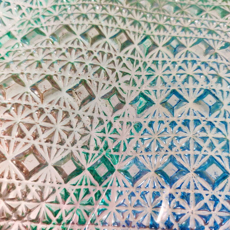 Pink and Green Centerpiece in Murano Glass by Linea Arte Murano 1960