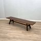 Michelucci brutalist design solid walnut bench 1970s