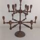 Large vintage turned wooden candelabrum - Brutalist and raw spirit