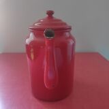 Cafetière en tôle émaillée rouge
