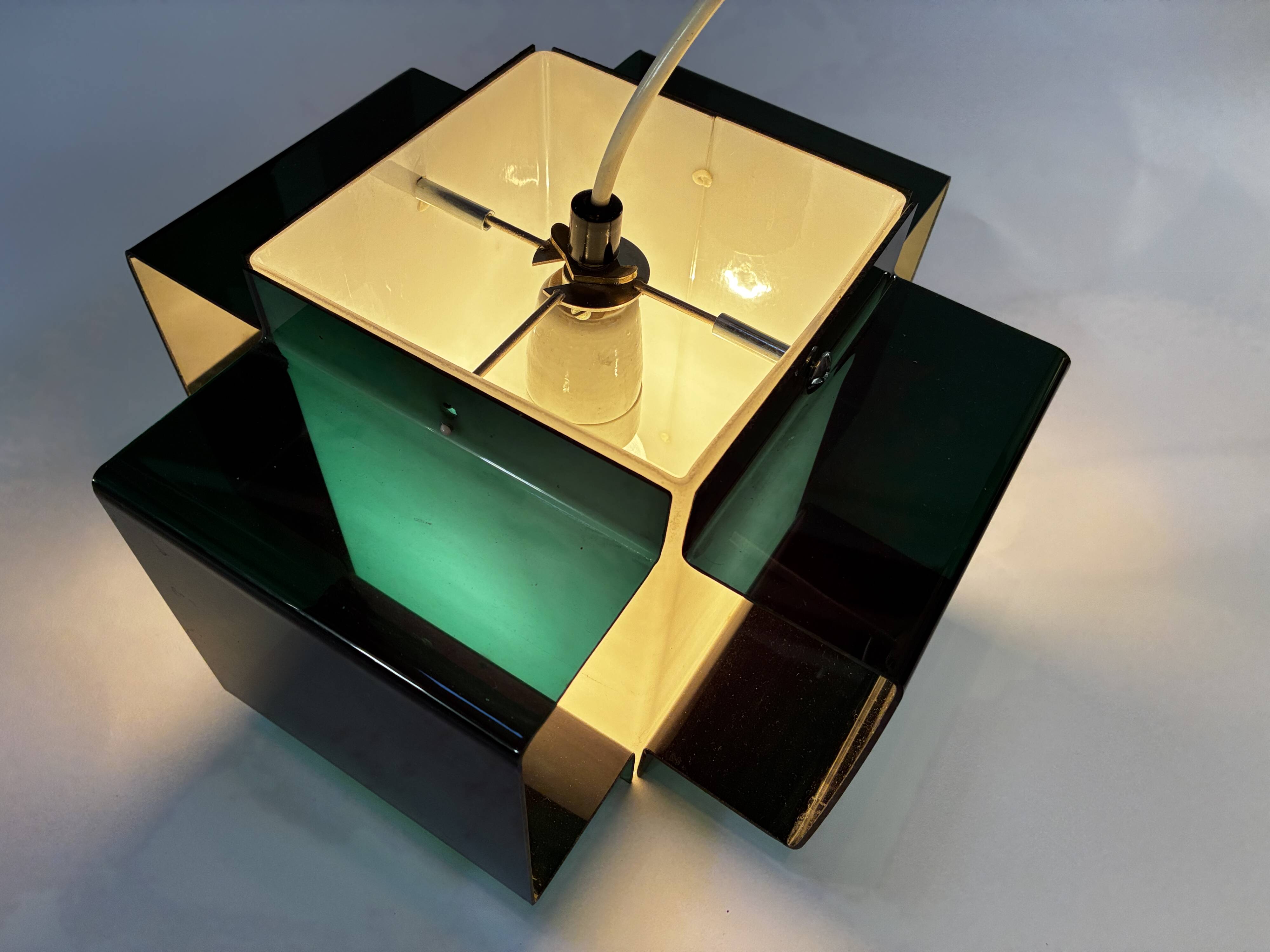 Vintage Pendant • Two-Coloured Acrylic • 1970