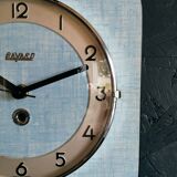 Clock formica vintage clock square wall silent "Blue Silver Sky"