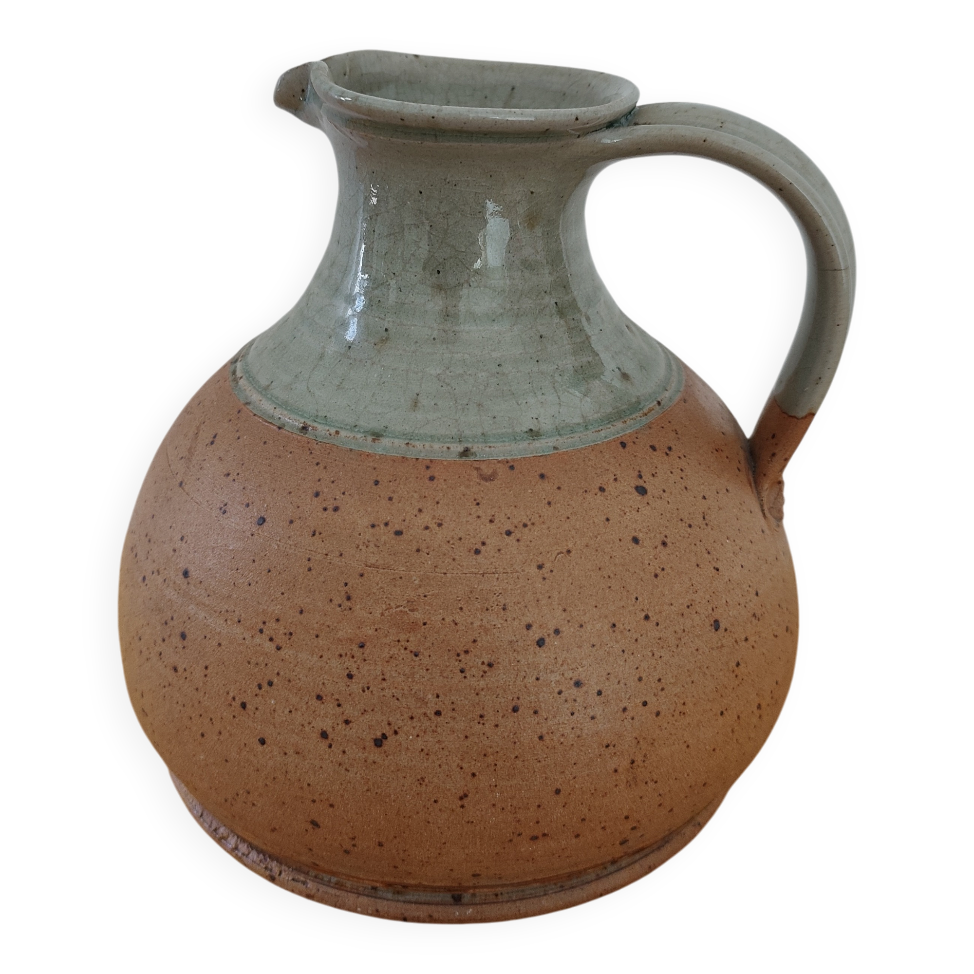 Stoneware and ceramic pitcher signed Roger Boureau