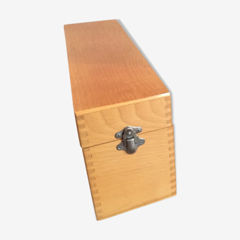 Wooden box on desk for example