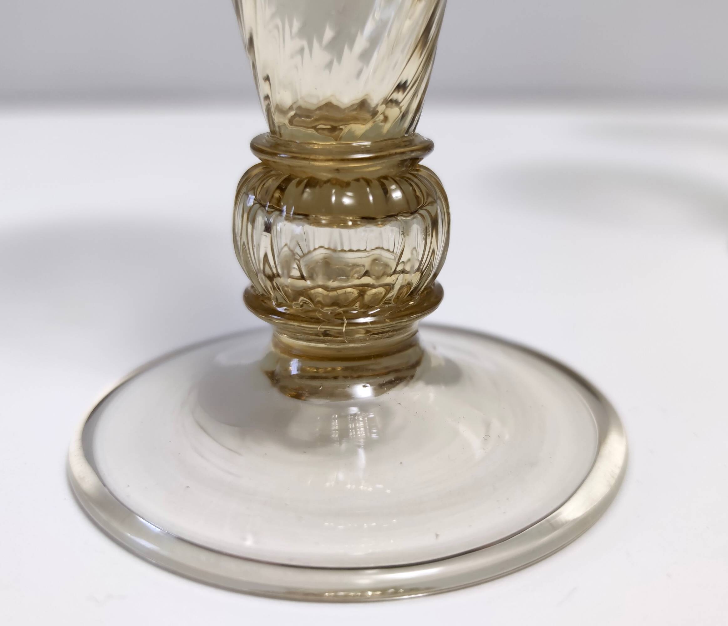 Set of Six Amber Murano Drinking Glasses by Vittorio Zecchin, Italy