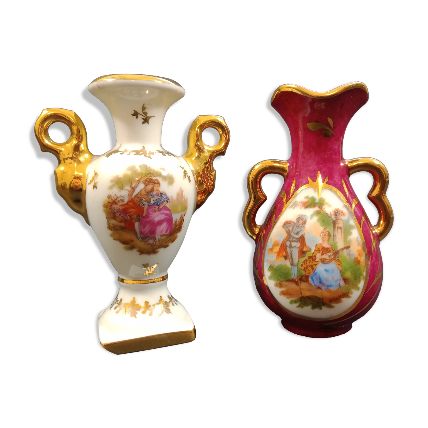2 miniature porcelain vases from Limoges